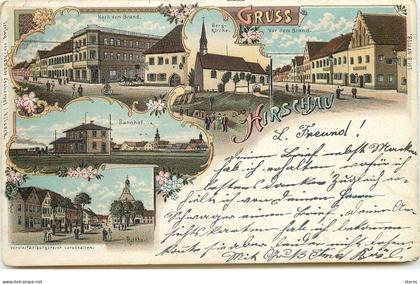 Gruss aus Hirschau - 1899 - Bahnhof - Multi vues