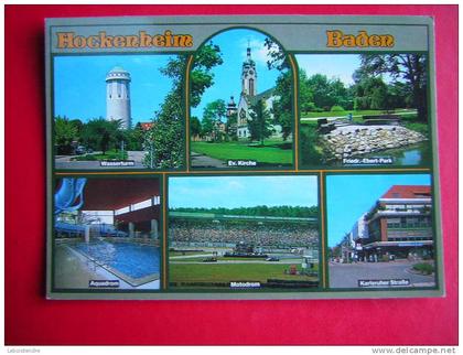 CPM ALLEMAGNE HOCKENHEIM  MULTI VUES  WASSERTURM  EV KIRCHE  FR EBERT PARK  AQUADROM  MOTODROM KARLSRUHER STRASSE