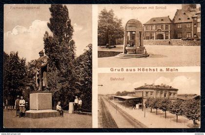 F7135 - Höchst - Bismarck Denkmal Bahnhof Brunnen - Verlag Roos