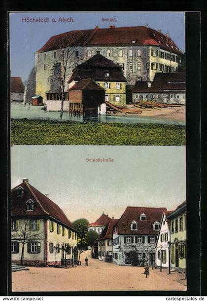 AK Höchstadt a. Aisch, Schlossstrasse und Schloss