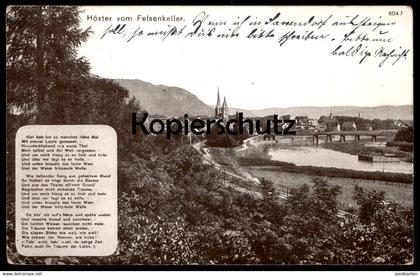 ALTE POSTKARTE HÖXTER VOM FELSENKELLER GEDICHT DAMPFLOK BAHNSTRECKE ZUG Ansichtskarte postcard cpa AK