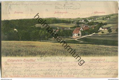 Hohenstein-Ernstthal - Hüttengrund - Forsthaus - Bethlehemstift - Hüttenmühle - Verlag Wilh. Ackermann & Co. Hohenstein