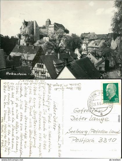 Ansichtskarte Hohnstein (Sächs. Schweiz) Burg Hohnstein 1964