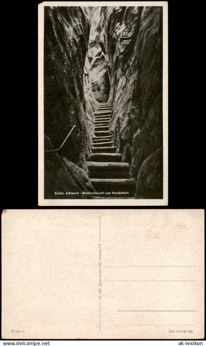 Ansichtskarte Hohnstein (Sächs. Schweiz) Wolfsschlucht, Sächs. Schweiz 1953