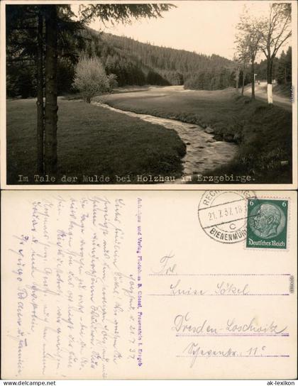 Ansichtskarte Holzhau-Rechenberg-Bienenmühle Im Tale der Mule - Straße 1937