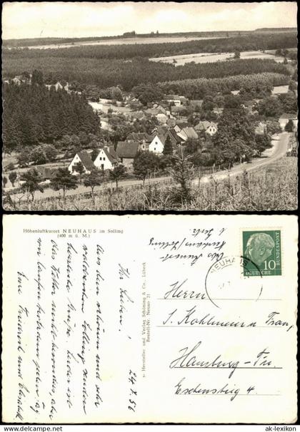 Neuhaus im Solling-Holzminden Panoramablick auf Neuhaus im Solling 1956