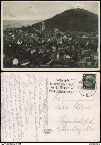 Ansichtskarte Homberg (Efze) Luftaufnahme 1930