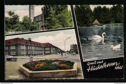 AK Hückelhoven, /Rhld., Rathaus, Diecksmühle, St. Barbara