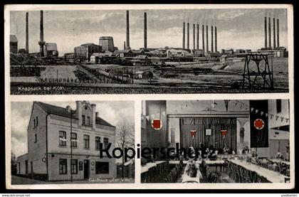 ALTE POSTKARTE HÜRTH KNAPSACK BEI KÖLN GASTHAUS ZUR VILLE WILLI STEGMANN BEFLAGGUNG FERNRUF HERMÜLHEIM Ansichtskarte AK