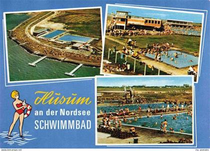 Husum  Nordfriesland Fliegeraufnahme Freibad