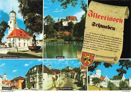 Illertissen Martinsbrunnen Schlossteich Rathaus Hauptstrasse Schloss