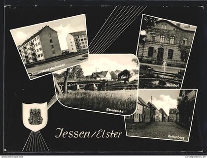 AK Jessen / Elster, Bahnhof, Rottenberg, Jessen-Nord Neubauten