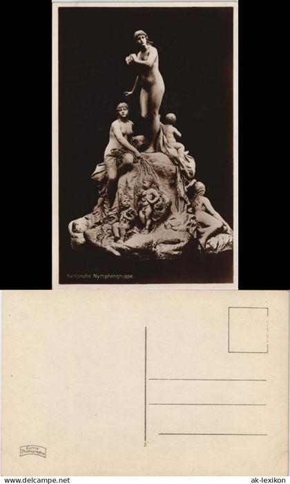 Ansichtskarte Karlsruhe Karlsruhe Nymphengruppe 1930