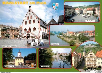 Karlstadt Main Marktplatz Rathaus Mainufer Oberes Tor Maintor Altstadt