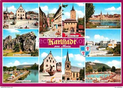 Karlstadt Main Rathaus Schwimmbad Marktplatz Maintor Campingplatz