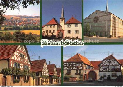 Stetten Karlstadt Panorama Motive Ortszentrum Fachwerkhaeuser Kirche