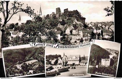 Kastellaun Hunsrueck Panorama Ruine Waldeck Marktplatz Ruine Balduinseck
