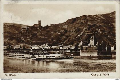 CPA AK Kaub - Am Rhein - Kaub und die Pfalz GERMANY (1069283)