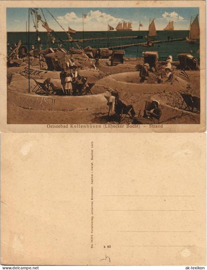 Ansichtskarte Kellenhusen (Ostsee) Strandleben, Segelboote 1922