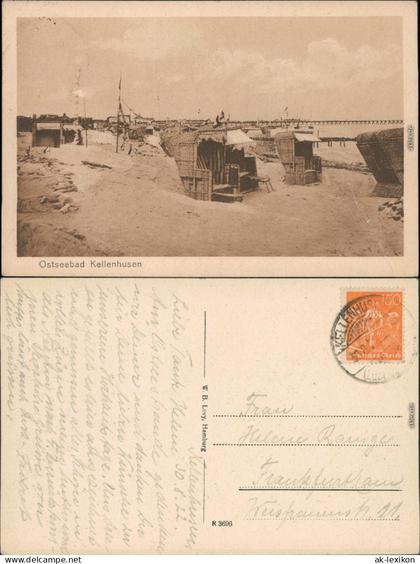 Ansichtskarte Kellenhusen (Ostsee) Strandpartie - Strandkörbe 1922