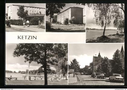 AK Ketzin, Ansichten aus der Ortschaft mit Blick auf die Havel