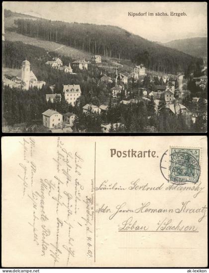 Ansichtskarte Kipsdorf-Altenberg (Erzgebirge) Stadtpartie 1909