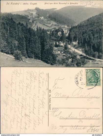 Kipsdorf-Altenberg (Erzgebirge) Stadtpartie (Handolorierte Ansichtskarte) 1905