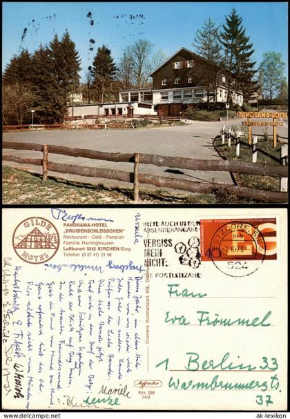 Ansichtskarte Kirchen (Sieg) Druidenschlößchen Hotel 1974