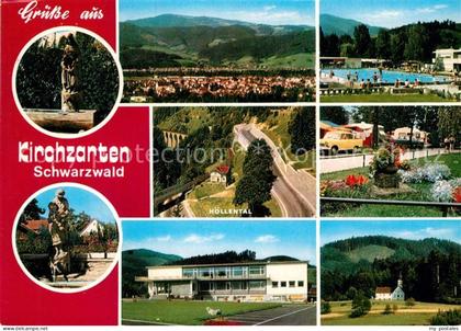 Kirchzarten Panorama Schwimmbad Hoellental Schule Kapelle Skulpturen