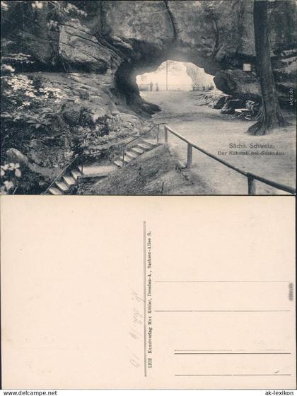 Ansichtskarte Kirnitzschtal Kuhstall bei Schandau 1913