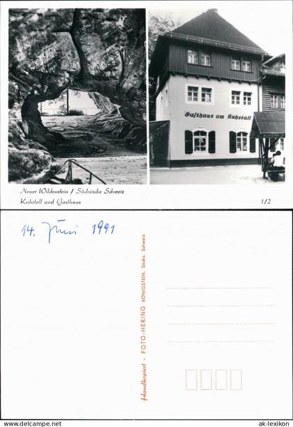 Ansichtskarte Kirnitzschtal Kuhstall und Gasthaus 1991