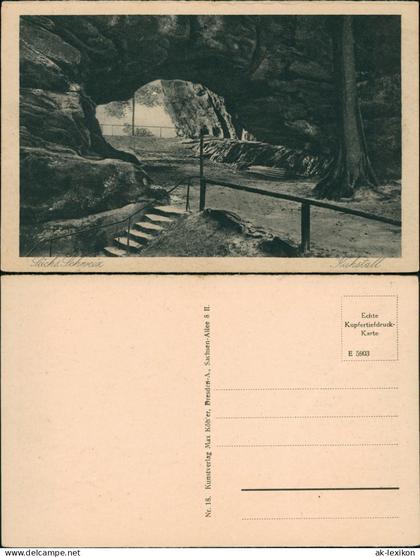 Ansichtskarte Kirnitzschtal-Sebnitz Kuhstall Sächsische Schweiz 1920