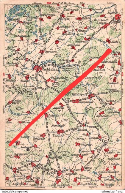 Wona Hauschting AK 923 Schleiz Mühltroff Gefell Zeulenroda Tanna Reuth Neundorf Kirschkau Kulm Plothen Oschitz Schönberg