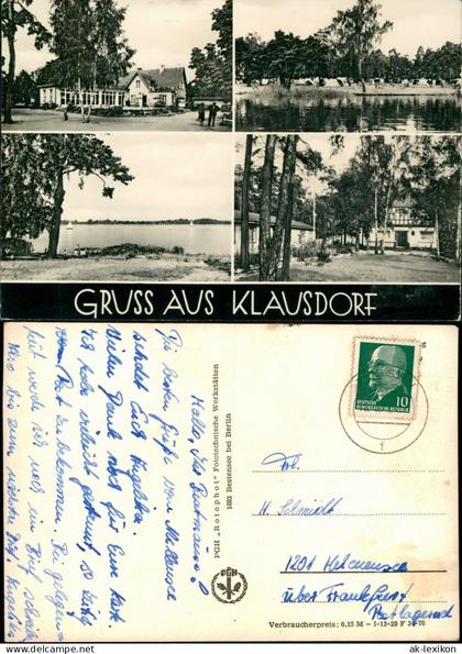 Ansichtskarte Klausdorf-Am Mellensee Restaurant See und Zelt 1970