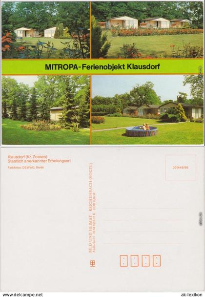 Klausdorf Am Mellensee Mitropa-Ferienobjekt,  b Luckenwalde 1986