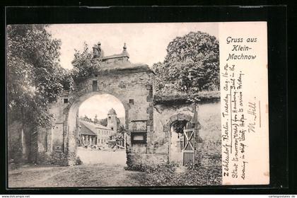 AK Klein-Machnow, Ortspartie durch Tor