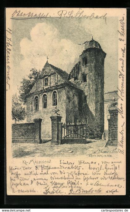 Künstler-AK Klein Machnow, Alte Burg