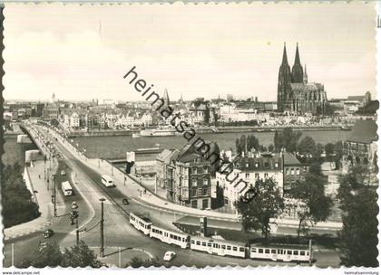 Köln - Deutzer Brücke - Strassenbahn - Foto-AK Grossformat - Verlag Gerhard Ludwig Köln