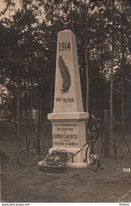 königsbrück - koenigsbrueck - carte photo - monument des prisonniers de guerre à leurs frères d'armes - ww1 - allemagne