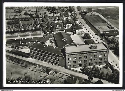 AK Königslutter, Roto-Werke AG aus der Vogelschau