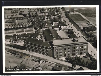 AK Königslutter, Roto-Werke AG aus der Vogelschau