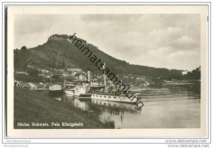 Fels Königstein - Ausflugsdampfer DSU 420 - Posthilfstelle Pfaffendorf über Königstein