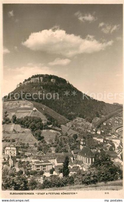 Koenigstein Saechsische Schweiz Festung Koenigstein