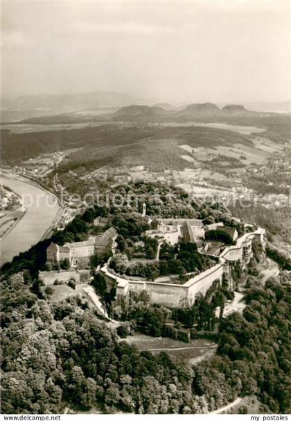 Koenigstein Saechsische Schweiz Festung Koenigstein Fliegeraufnahme