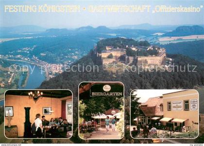 Koenigstein Saechsische Schweiz Festung Koenigstein Fliegeraufnahme Gastwirtscha