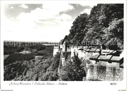 Koenigstein Saechsische Schweiz Festung Koenigstein Suedseite