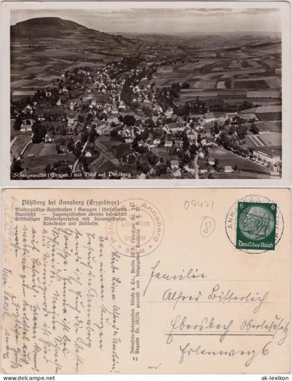 Ansichtskarte Königswalde (Erzgebirge) Luftbild 1938