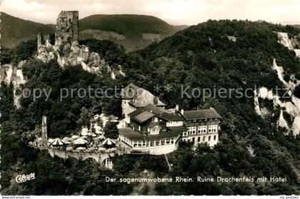 Drachenfels Ruine Drachenfels Hotel Fliegeraufnahme