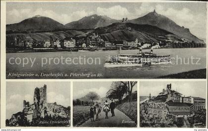 Koenigswinter Drachenfels und Petersberg Ruine Drachenfels Eselsritt Plateau Dra