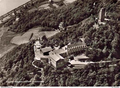 Koenigswinter Rhein Drachenfels und Hotel Restaurant Drachenfels Fliegeraufnahme